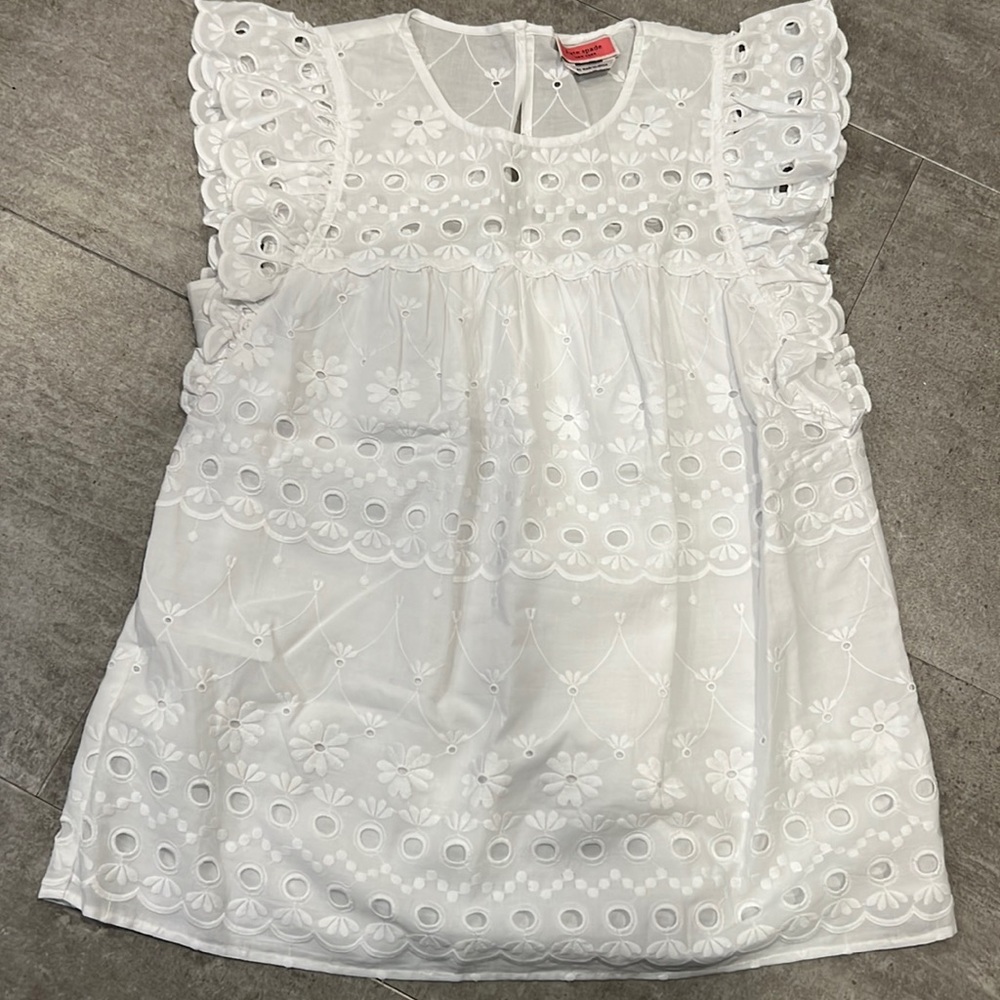 Kate Spade Eyelet White Sleeveless Top